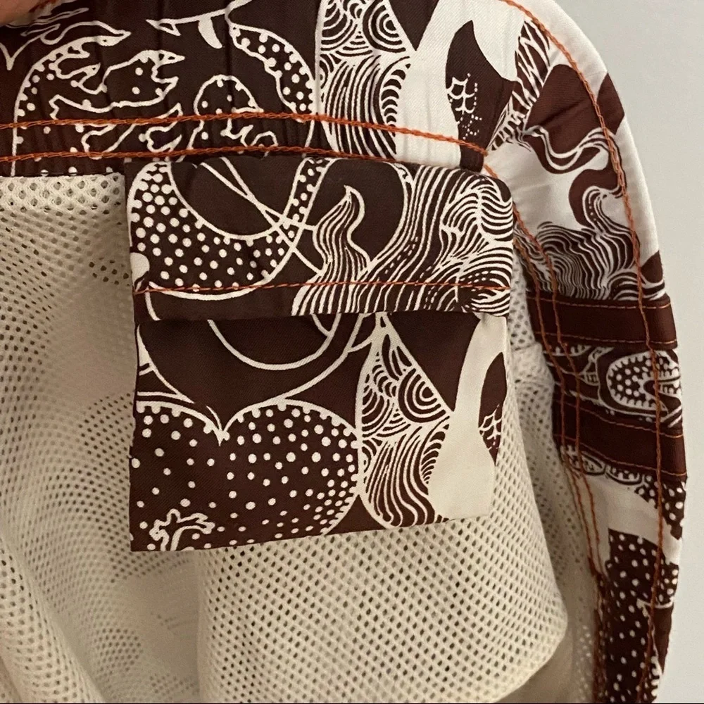 American Eagle Men's Brown Printed Trunks